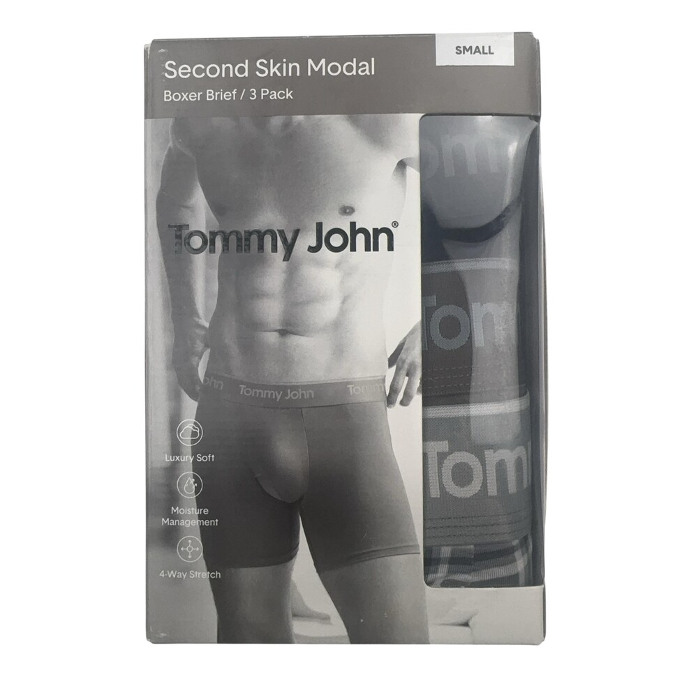 Tommy John Second Skin Modal Boxer Brief Underwear Mens S Multicolor 3 Pack
